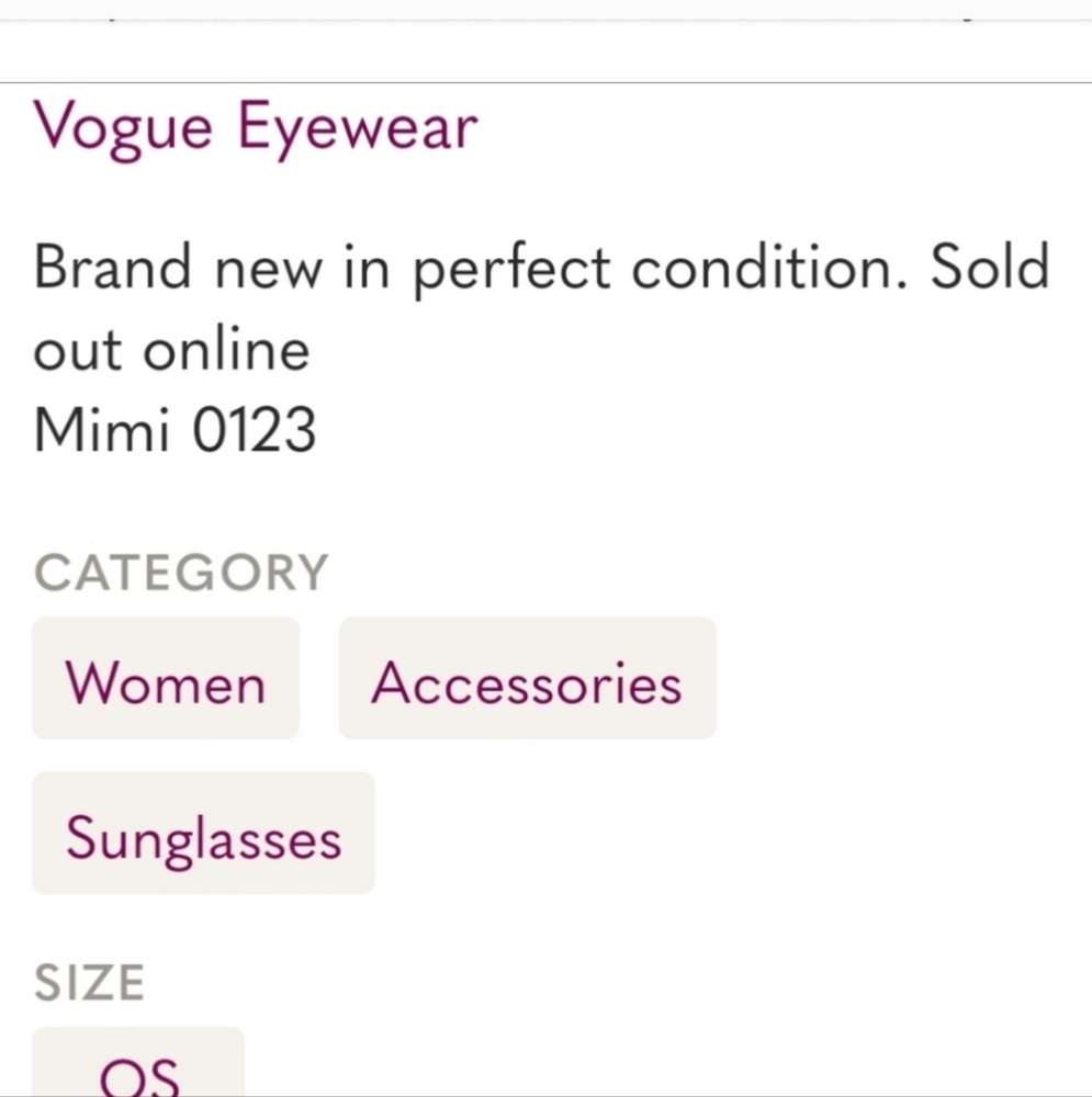 NWT Vogue Eyewear UV Protected Rectangle Sunglasses Women 0VO4166S - Picture 9 of 9